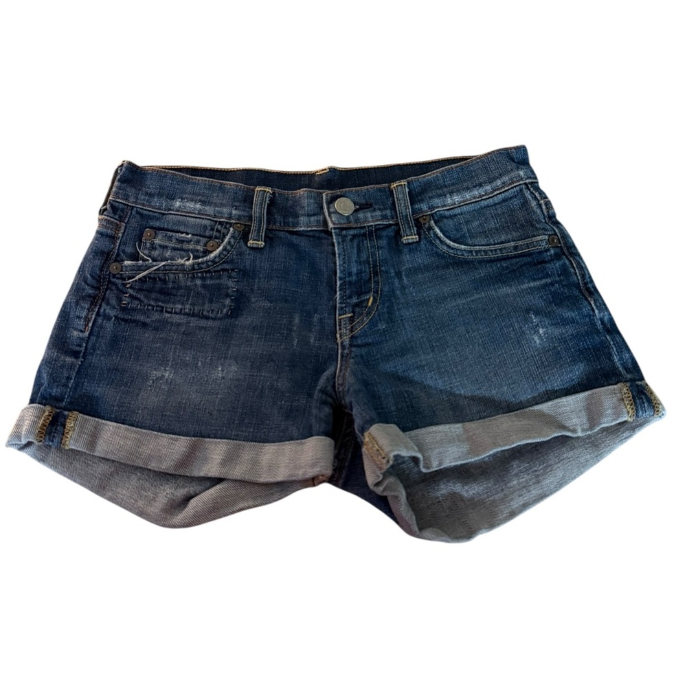 Y2K Citizens of Humanity C of H Cuffed Dark Wash Denim Summer Micro Shorts